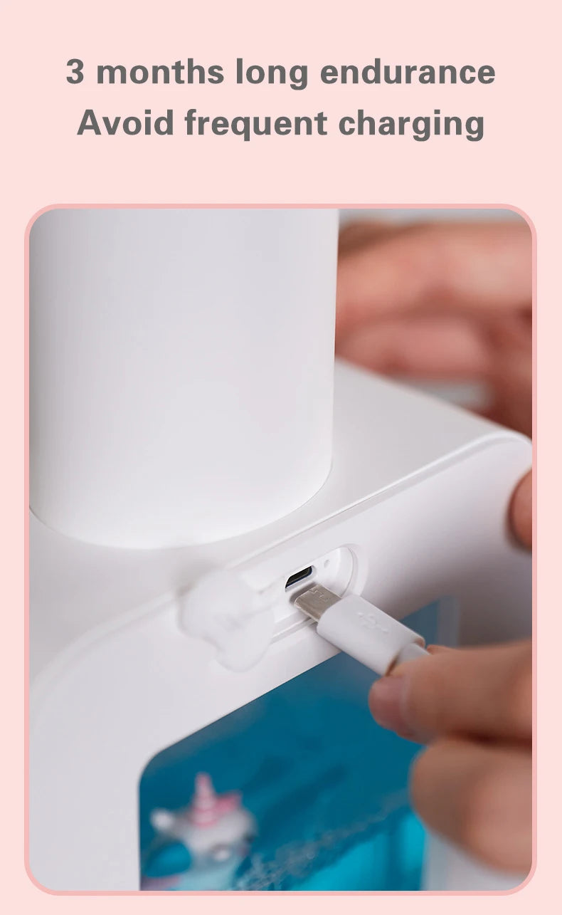 New Automatic Soap Dispenser Cute Pet Wall Mounted Touchless Sensor USB Charging Cartoon Foam Hand Washing Tools 400ML Kitchen