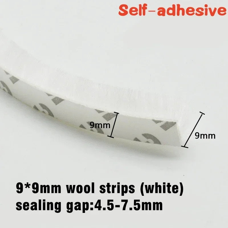 10M Aluminum Sliding Door Window Brush Seal Strip Weatherstrip Draught Excluder Dustproof Card Slot Sealing Tape Door Gasket