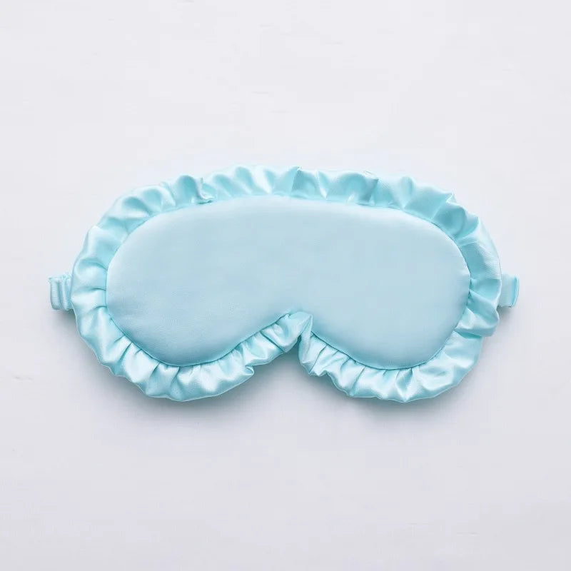 Silk Eye Mask Artificial Filament Artificial Silk Mask Sleep Eye Cover Ruffled Design Blackout Eye Patch For Suitable For Men
