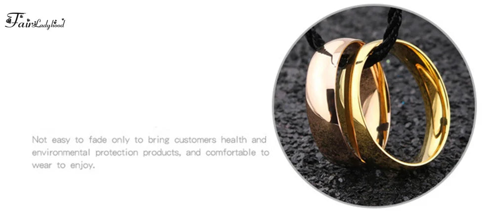 FairLadyHood Simple Rose Gold Rings For Men Women Plate With Silver Color Ring Stainless Steel Rings Jewelry Wedding Ring Couple