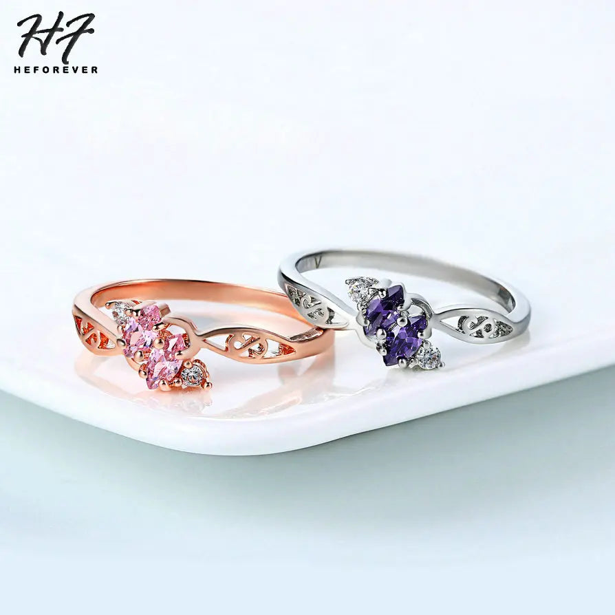 Authentic and Brilliant Rose Gold Filled Floral Pattern Ring