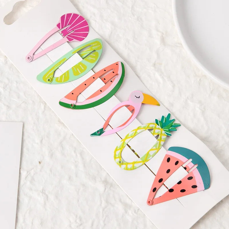 Cute Cartoon Fruit Hairpins Set Children Baby Girls Kid Kawaii Hair Clips Pin Barrettes Accessories Hairgrips Headdress Headwear