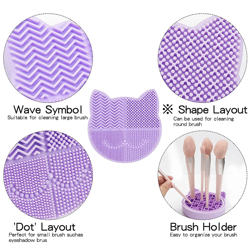 Silicone Makeup Brush Cleaning Storage Box Make Up Washing Board Cleaner Carpet Cosmetic Brushes Tools