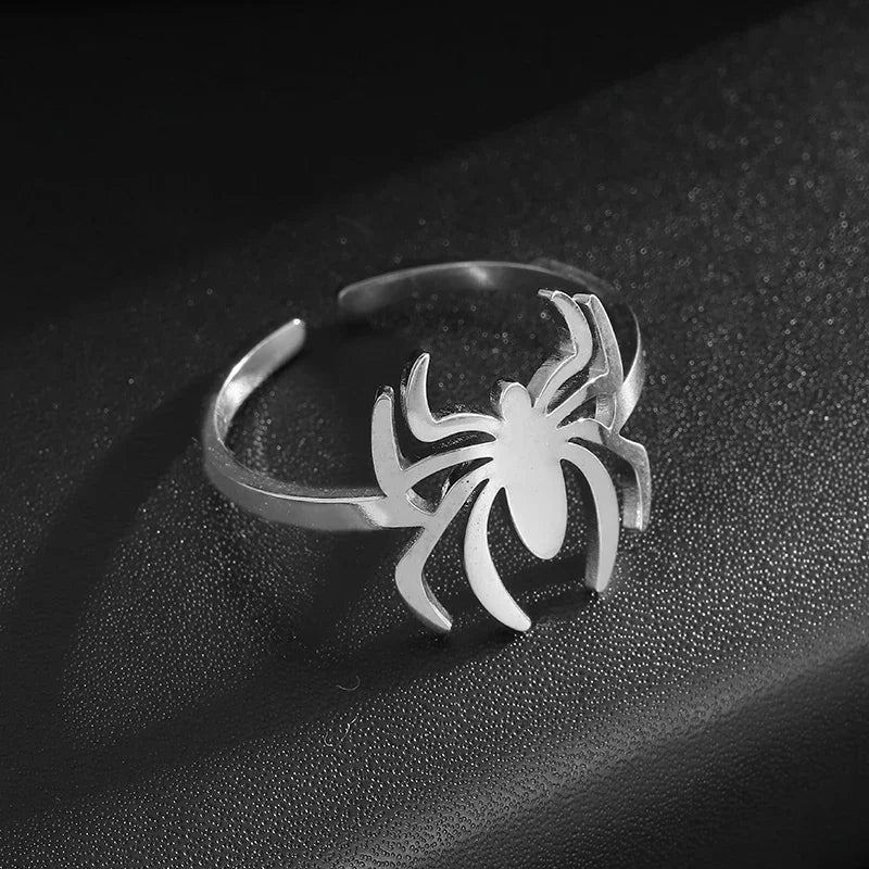 Stainless Steel Angel Wing Ring Open Adjustable Feather Ring for Men Women Couple Fashion Jewelry Anniversary Gift