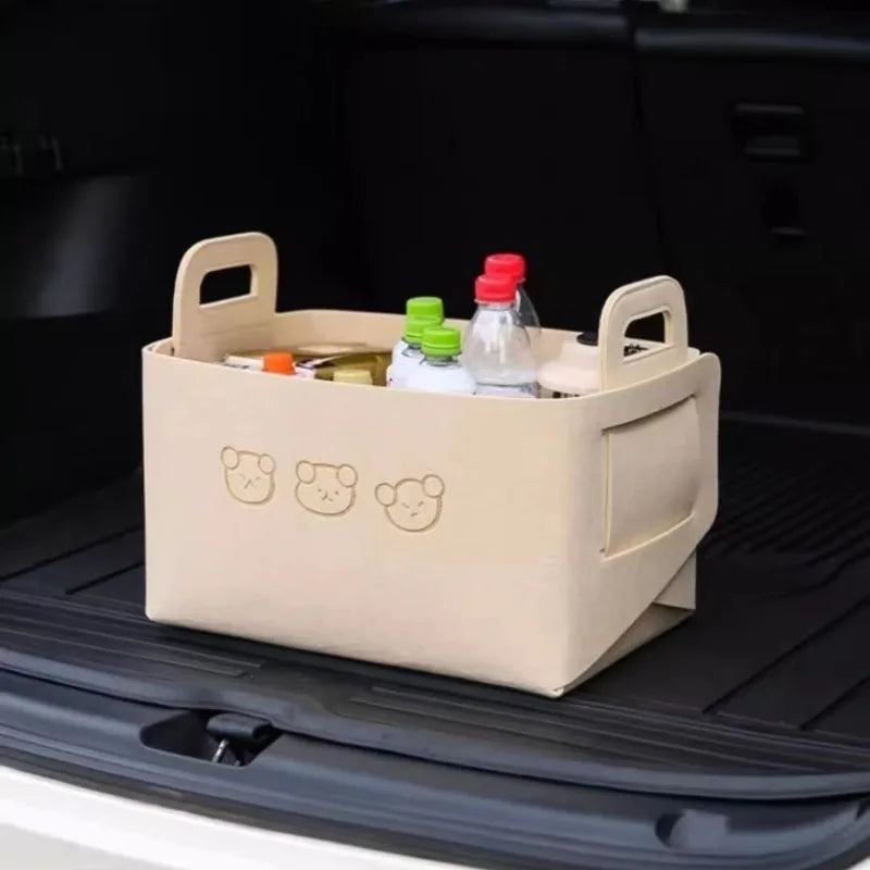 Foldable Car Storage Box Women's Cosmetic Storage Basket Desktop Storage Box Snacks Toys Storage Basket Dirty Clothes Basket