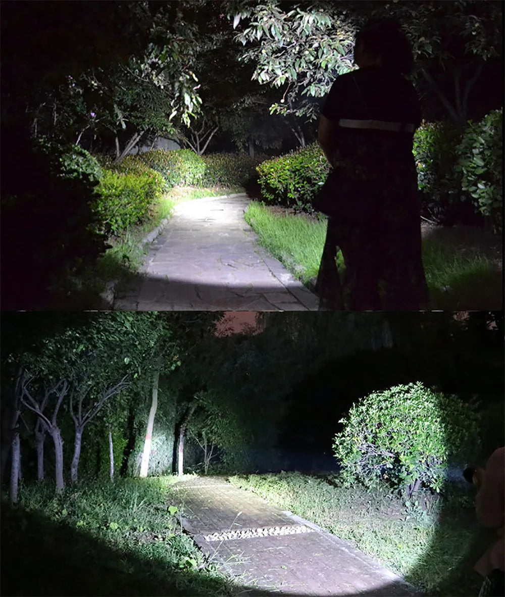 Powerful LED Flashlight Super Bright USB Rechargeable COB 4 LED Handheld Lantern Camping Portable Torch Light
