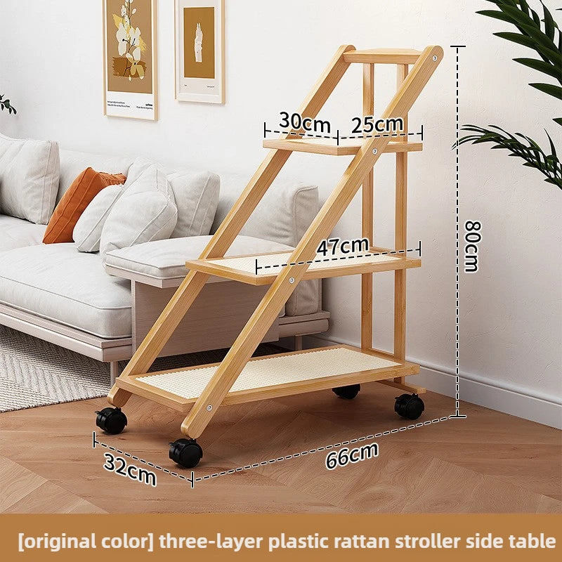 Multifunctional Foldable Storage Holders Multilayer Household Landing Organizer Indoor Mobile Night Table Living Room Furniture