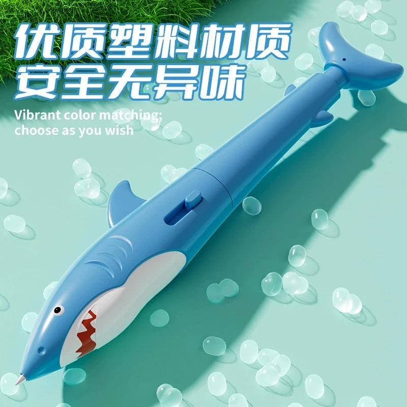 Novelty Shark Water Spray Ballpoint Pen Creative Water Gun Pen Student Writing Pens Toy Gifts Water Pistol Pen Stationery Supply