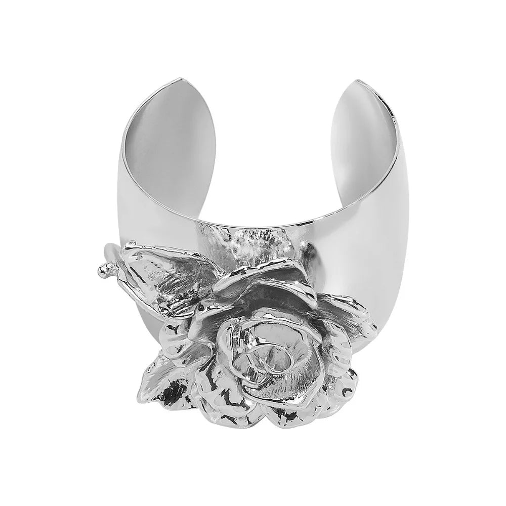 Flower Fairy Rose Brooches Bangle Collar Pin Bouquet Open Bracelet Alloy Jewelry Accessories Banquet Clothes Pin Friends Gift