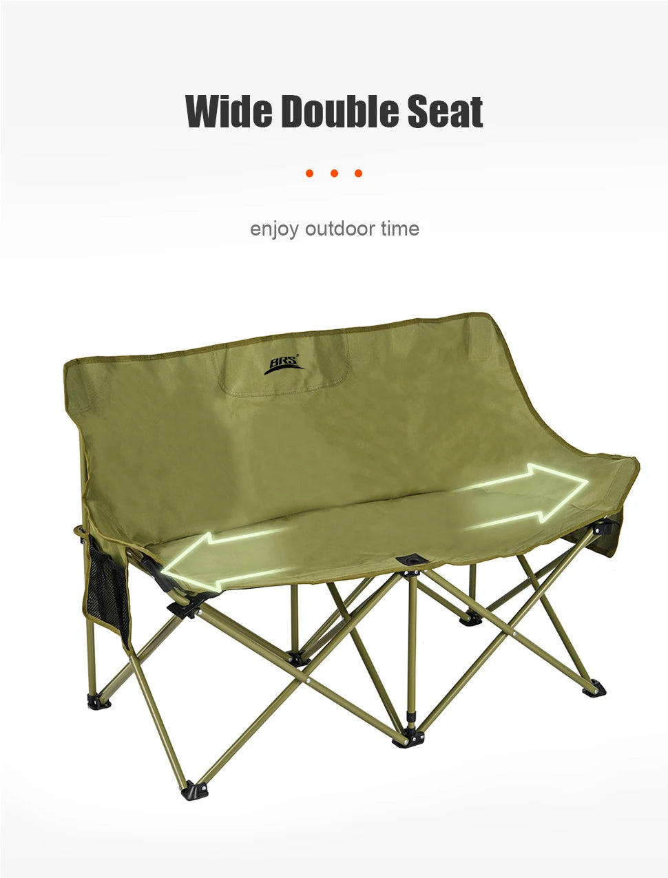 WESTTUNE Double Camping Chair Outdoor Fishing Backrest Chair Portable Folding Lawn Chair Beach Tourist Double Seat Leisure Chair