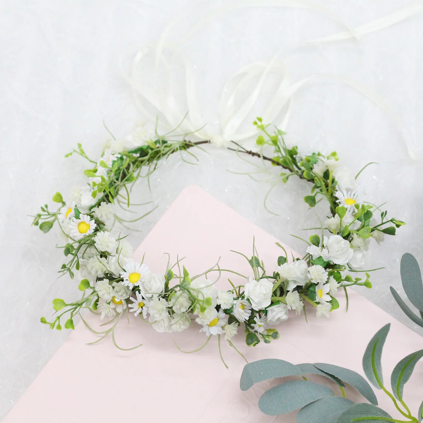 Flower Crown Garland Wedding Bridal Hair Accessories Tiaras Women Headpiece Fashion Ancient Bohemian Style Headwear Wreath 2023