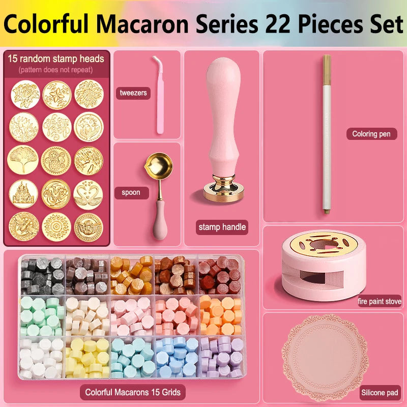 Wax Seal Stamp Set Kit Sealing Wax Storage Box Seal Furnace Craft Supplies For Wax Seal Christmas Wedding Invitation Decoration