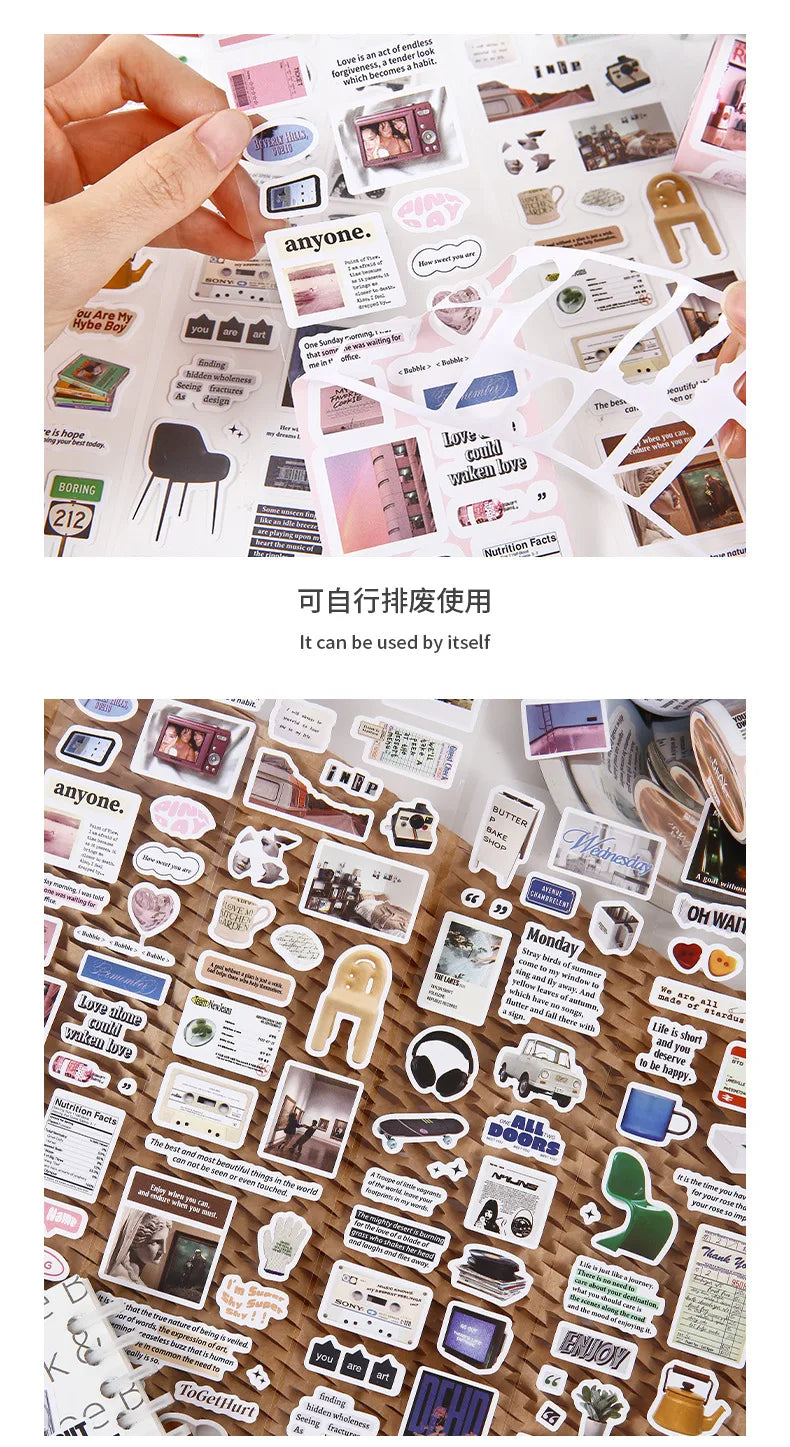 Washi Tape Set Korean Style Washi Tape Kawaii Aesthetic Decorative Adhesive Tape for Scrapbooking Journaling DIY Crafts Arts