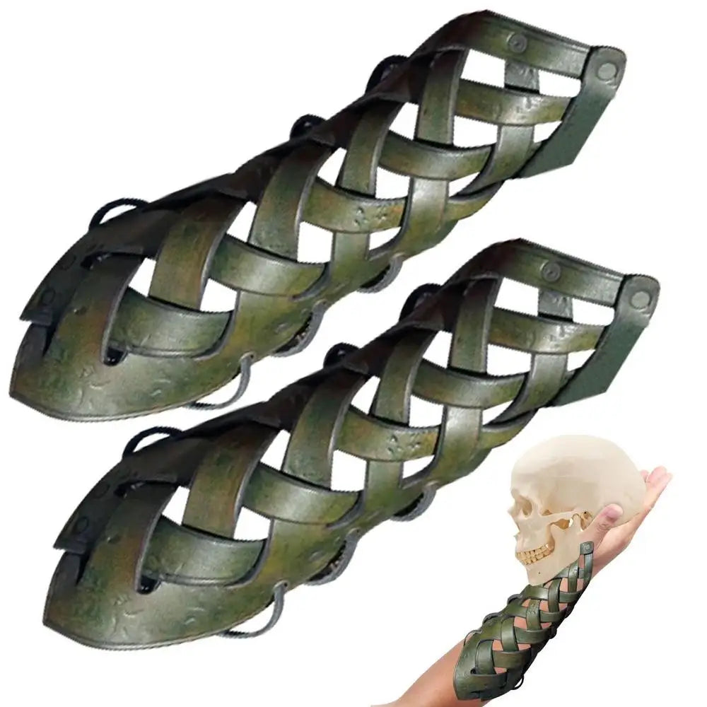 1 Pair Adjustable Arm Bracer Men Arm Guards Medieval Leather Bracers Halloween Costume Cosplay Leather Arm Guards Accessories