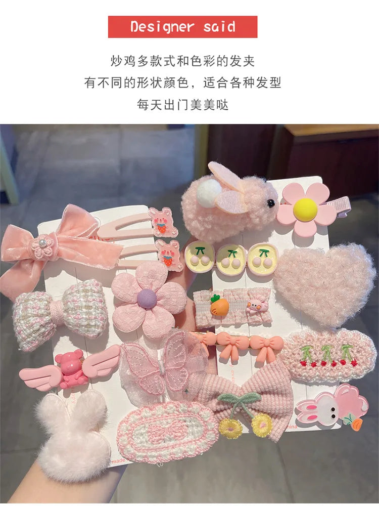 Children's Plush Hair Clip Autumn and Winter Little Girls' Side Barrettes Cute Girls' Baby Headwear 2024 New Hairpins