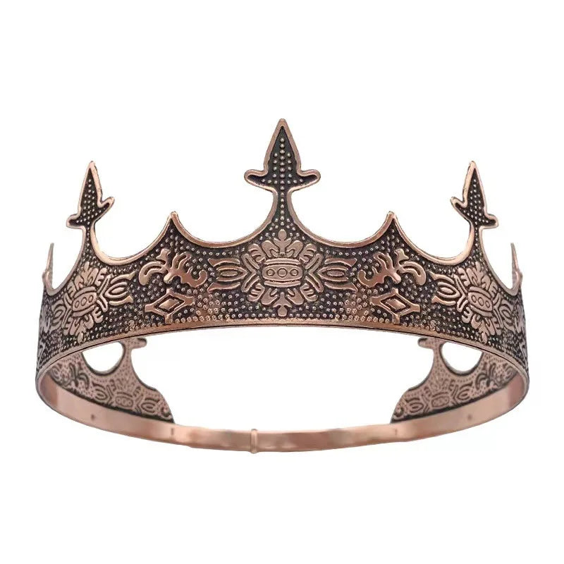 Baroque Crown Metal Carving Tiara adjustable