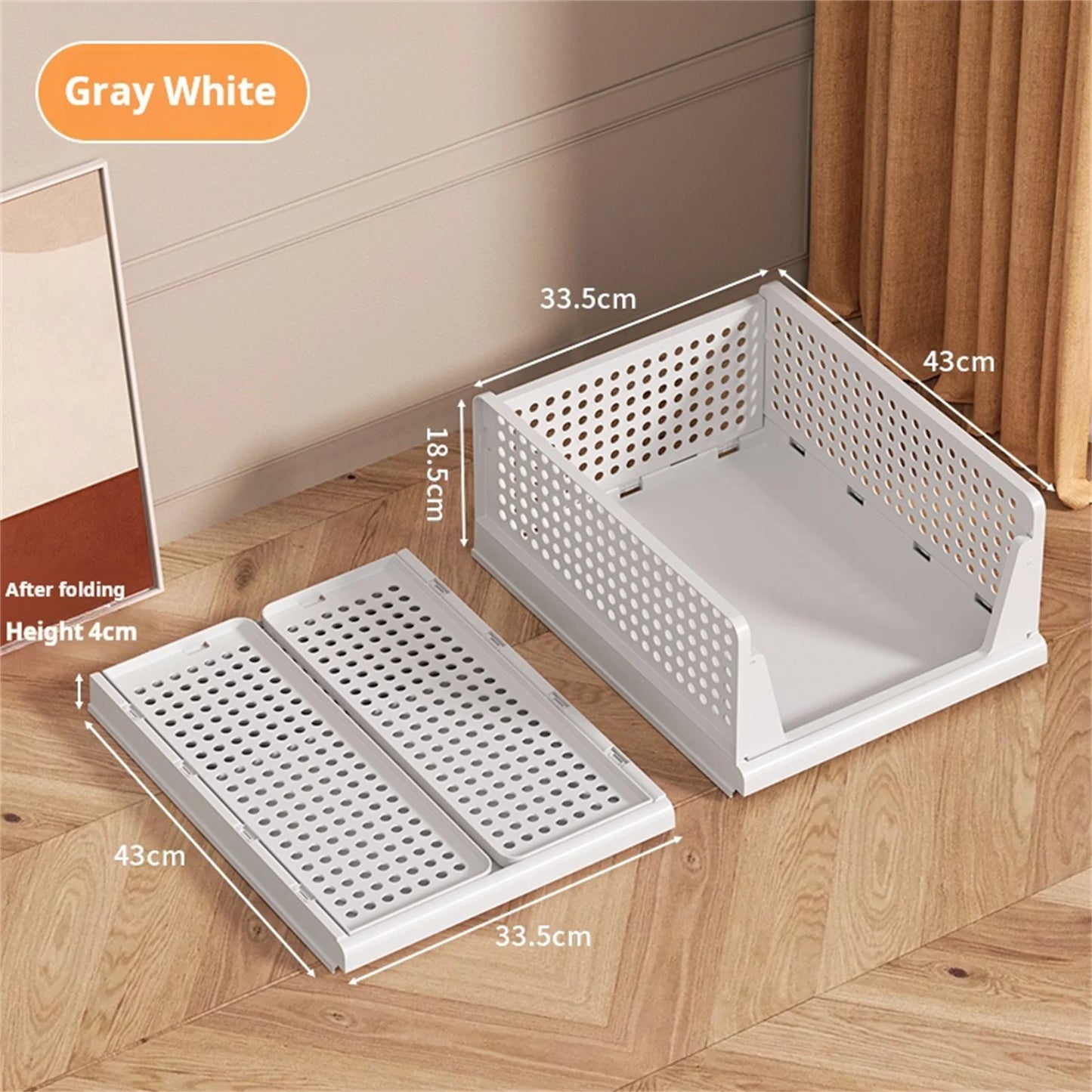 Clothes storage baskets can be stacked with drawer storage baskets, wardrobes, layered partitions, and pull-out folding storage