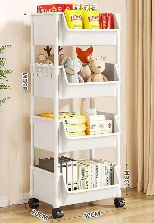 NEW Kitchen Storage Trolley Bookshelf Slit Storage Cabinet Bathroom Living Room Home Organizer Rack Kitchen Corner Narrow