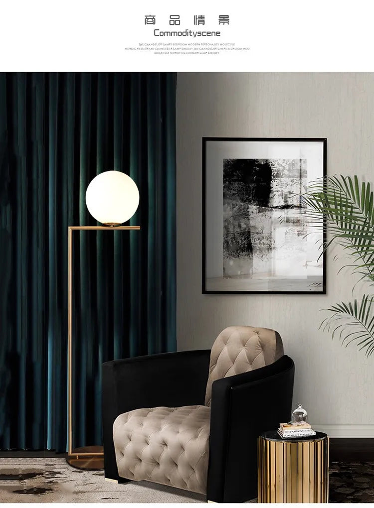 Modern Glass Ball floor lamps table lamp night light Nordic Simple Bedside Desk Home Decor LED Lustre Chandelier Light Lamparas