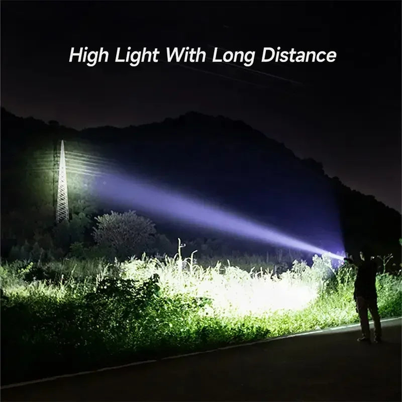 Super Bright LED Flashlight USB Rechargeable Battery Led Torch for Night Riding Camping Hunting Outdoor Waterpr Flash Light