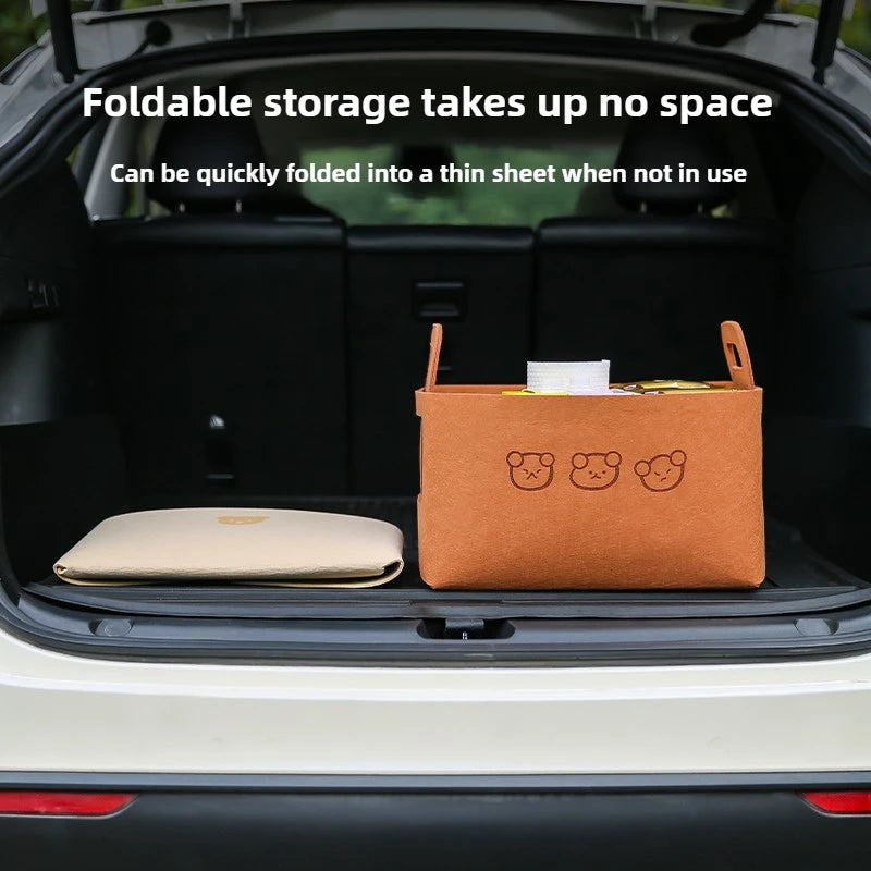 Foldable Car Storage Box Women's Cosmetic Storage Basket Desktop Storage Box Snacks Toys Storage Basket Dirty Clothes Basket