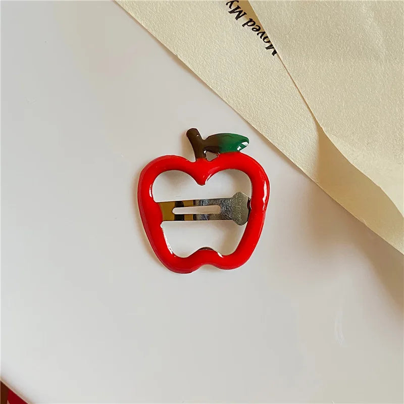 5PCS Kids Fashion Sweet Fruits BB Hairpin Hair Clips Fot Girls Korean Cute Strawberry Bb Hair Pins New Headwear Hair Accessories