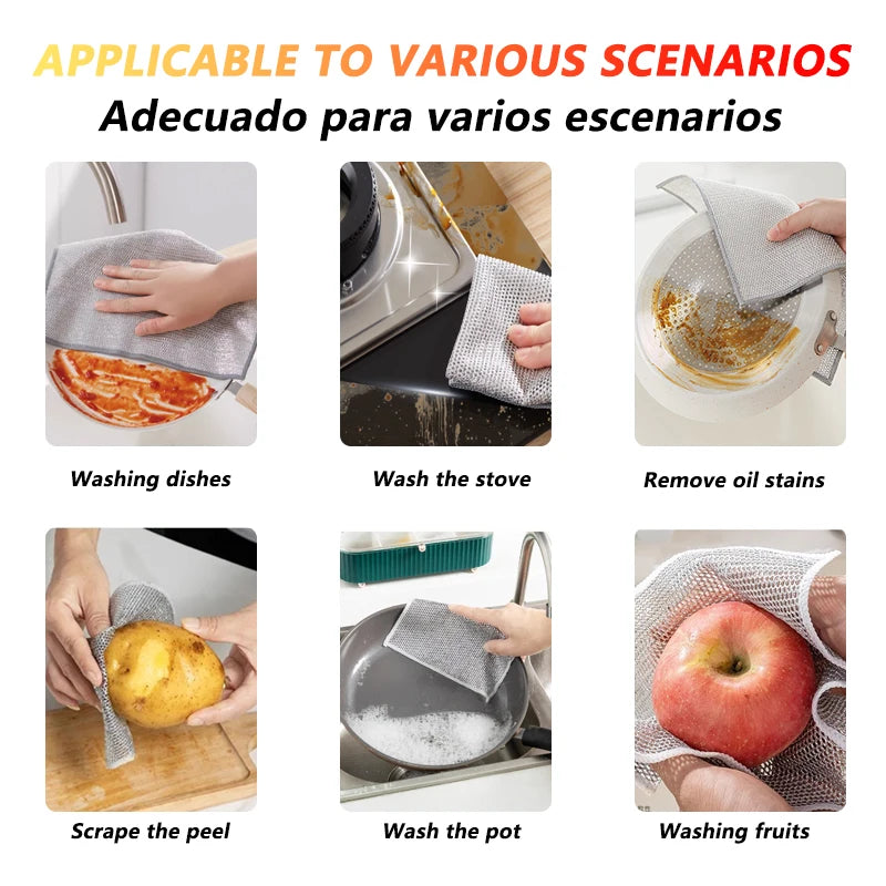 Magic Cleaning Cloth Multipurpose Miracle Cleaning Scrub for cleaning kitchens, Bathrooms and Household. (Free Shipping) ๐๐น๐โจ