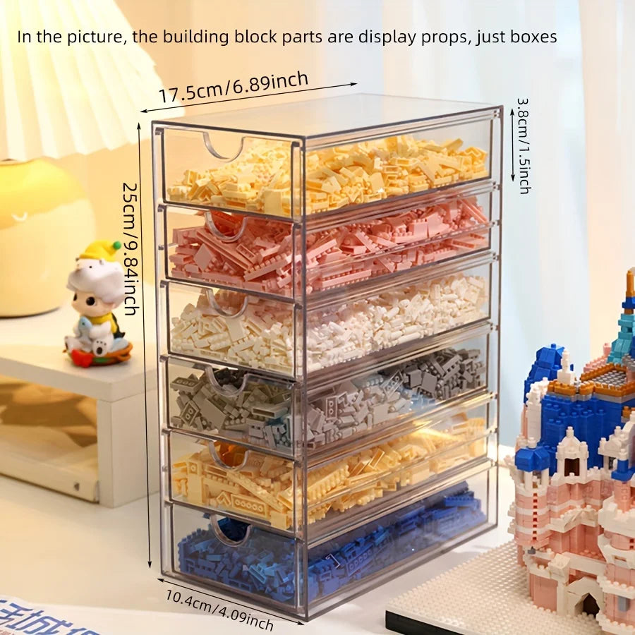 Block classification storage box, small particle parts packaging box, transparent dustproof drawer display box