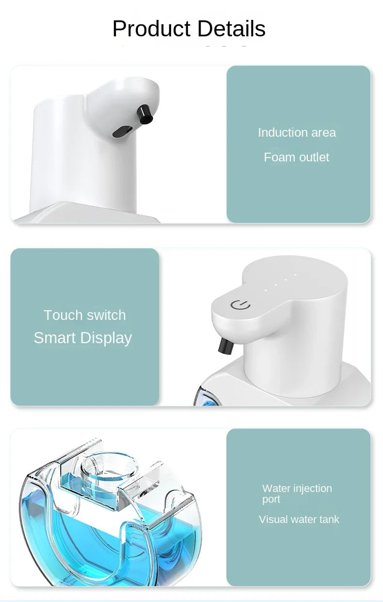 NOCCLILI Smart Soap Dispenser 420ml Touchless Motion Sensor Washing Hand Device Wall-Mounted Liquid Soap Dispenser