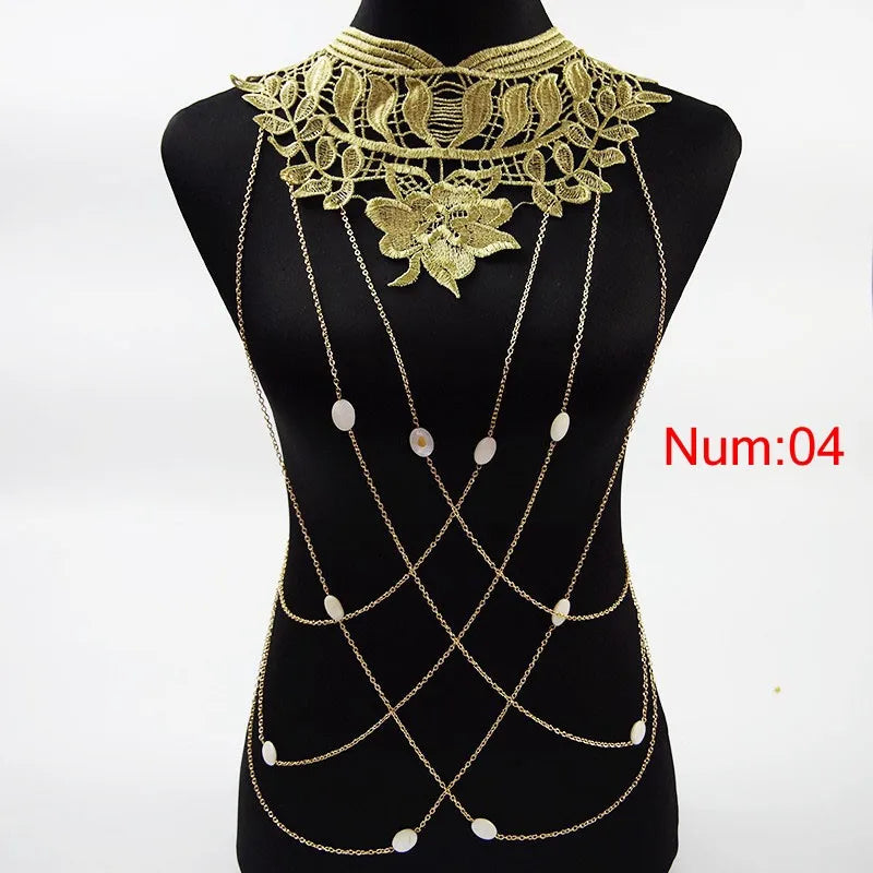 Fashion Chain Necklace Lace Flower Collares Sexy Women Lace Necklace 2017 Elegant Party summer jewelry