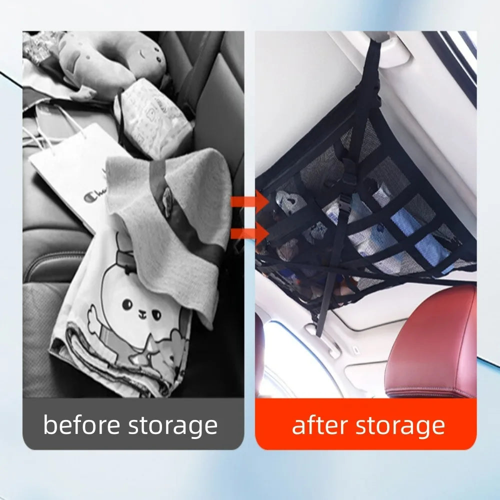 Car Roof✨ Strong Storage Net🎗️Organize your life and your car with this Quality made Car Roof Organizer!