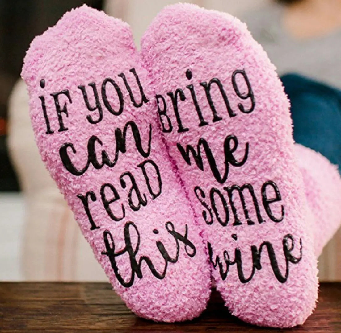 Luxury Fuzzy Wine Socks in Cupcake Gift Packaging Women Winter Fuzzy Plush Slipper Crew Socks Funny Accessory Present for Wife