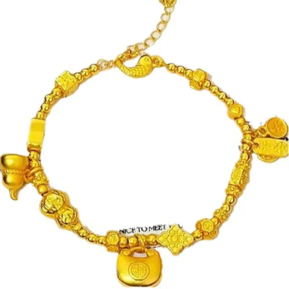Women Chubby Fortune Coil Bracelet 24K Gold AU999 - Women's exclusive, plump chubby/clear coil, warm 24K, AU999 guarantee