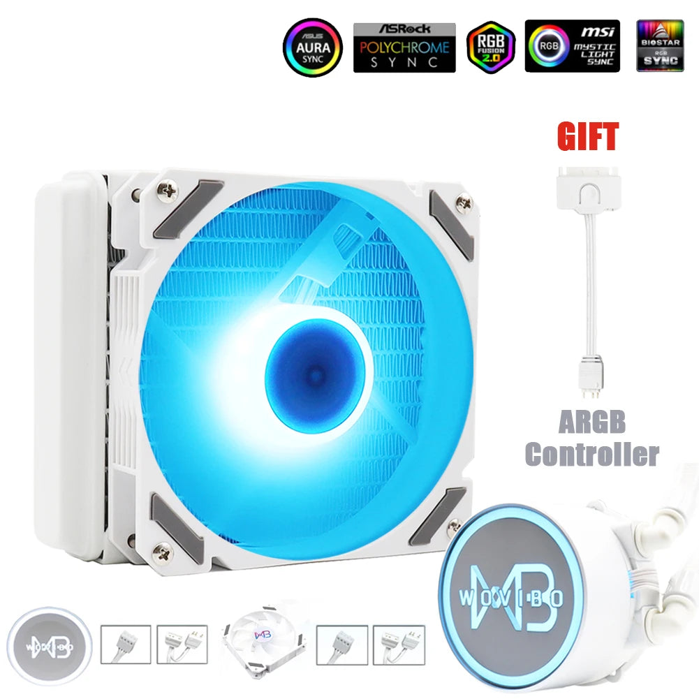 Water Cooling CPU Cooler 120mm 240mm Computer Liquid Ventilador RGB ARGB Radiator LGA 1150 1155 1151 1200 1700 2011 AMD AM3 AM4