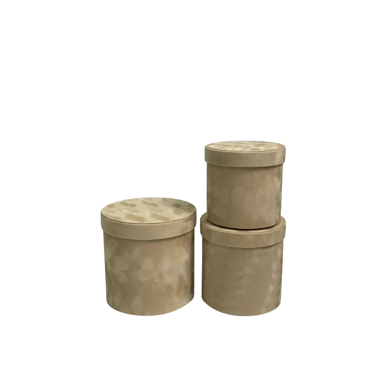 3Pcs/Set Round Shape Velvet Gift Box Florist Flower Holder Bucket Gift Packaging Box Bouquet Packaging Box Party Wedding Supply