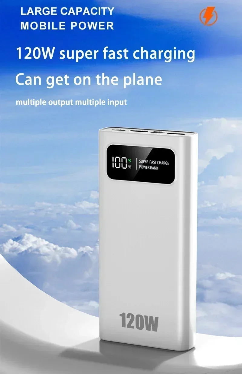 2025 Fast Charging Power Bank 200000mAh Ultra Large Capacity Powerbank 120W Super Charge Portable External Battery LED Display