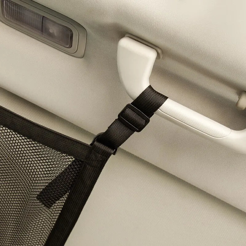 Car Roof Storage Net Durable Adjustable Hanging Organizer Bag for Vehicle Trunk Cabin Accessories Universal Fit