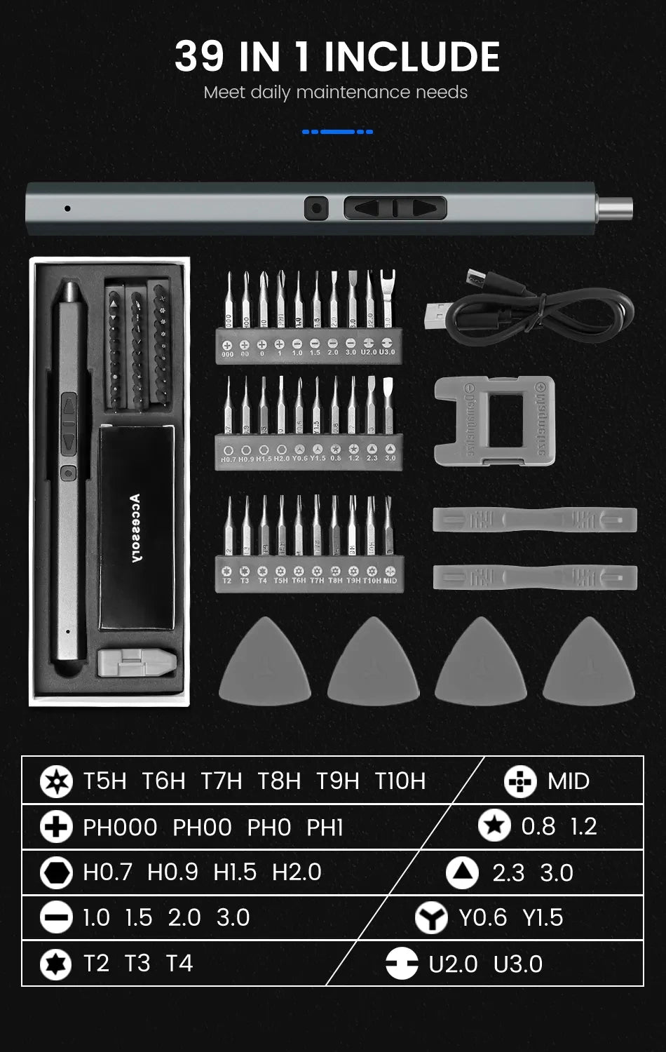 Cordless Electric Screwdriver Set 12/39/50 in 1 Precision Power