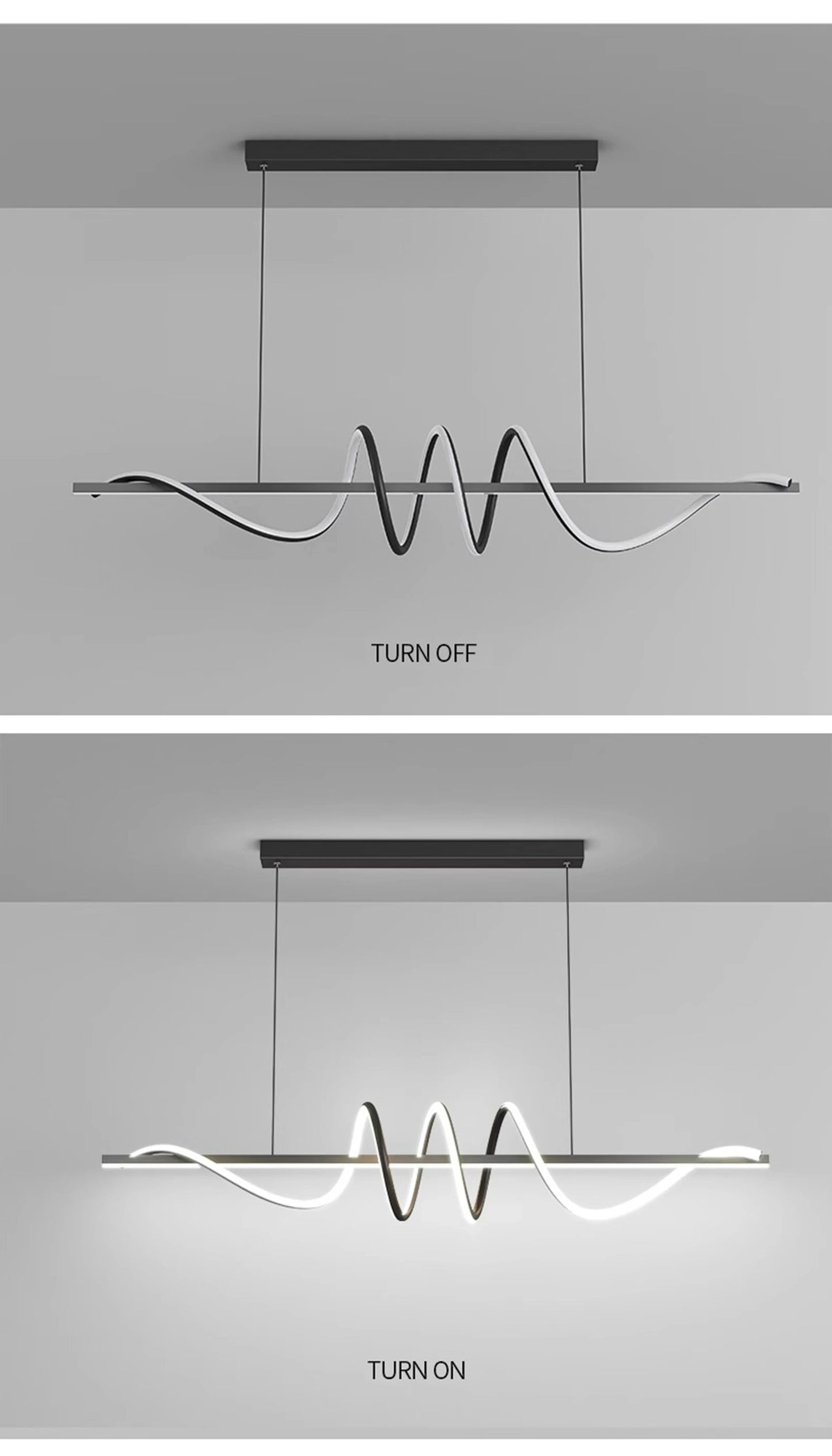 Dining room chandelier simple modern minimalist dining room table lamp 2024 new shaped eye protection long net red bar light