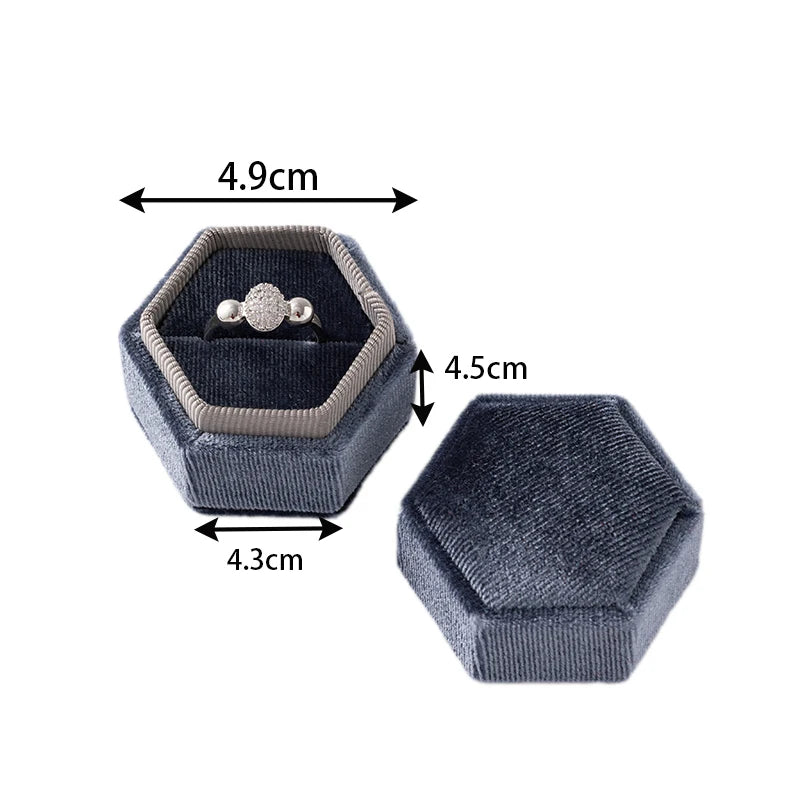 Velvet Single Ring Box Gift Jewelry Organizer Packaging for Wedding Ceremony Engagement Display Storage Supplies Accessories