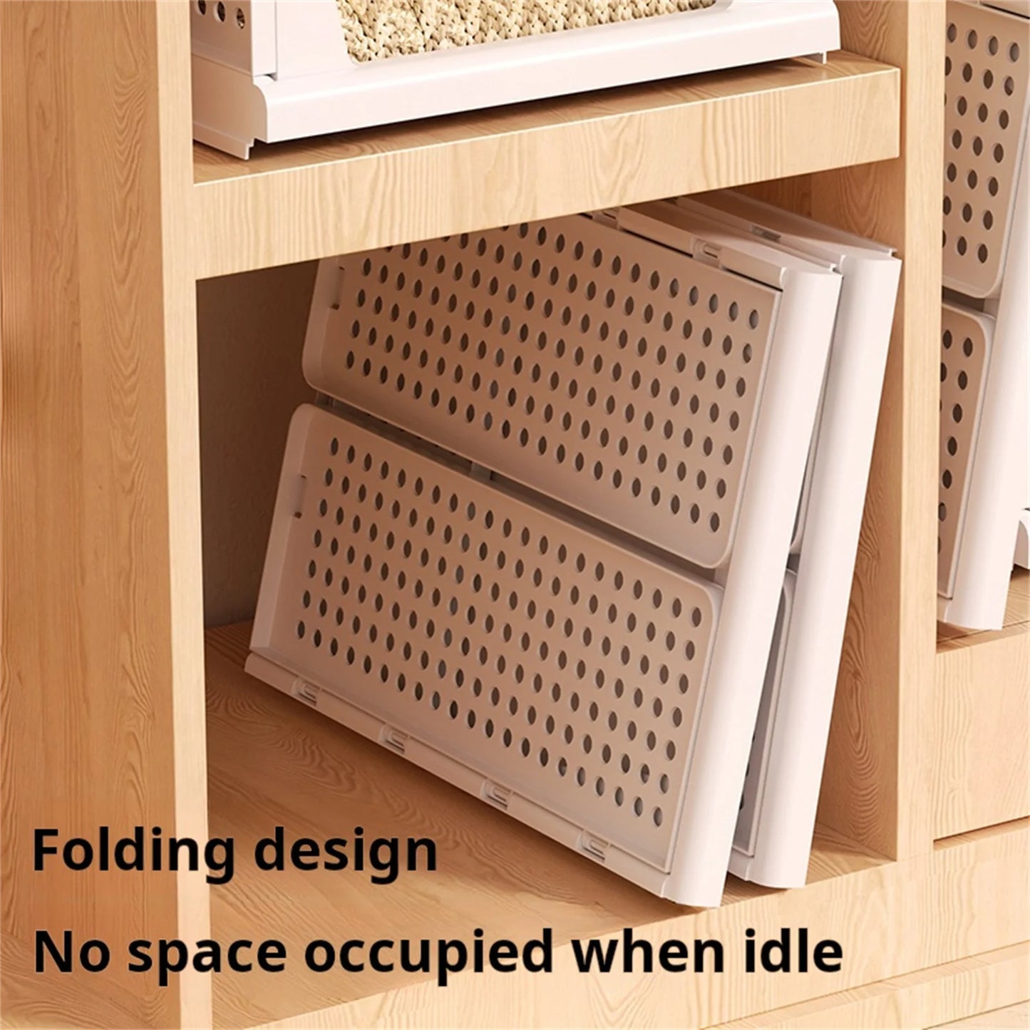 Clothes storage baskets can be stacked with drawer storage baskets, wardrobes, layered partitions, and pull-out folding storage