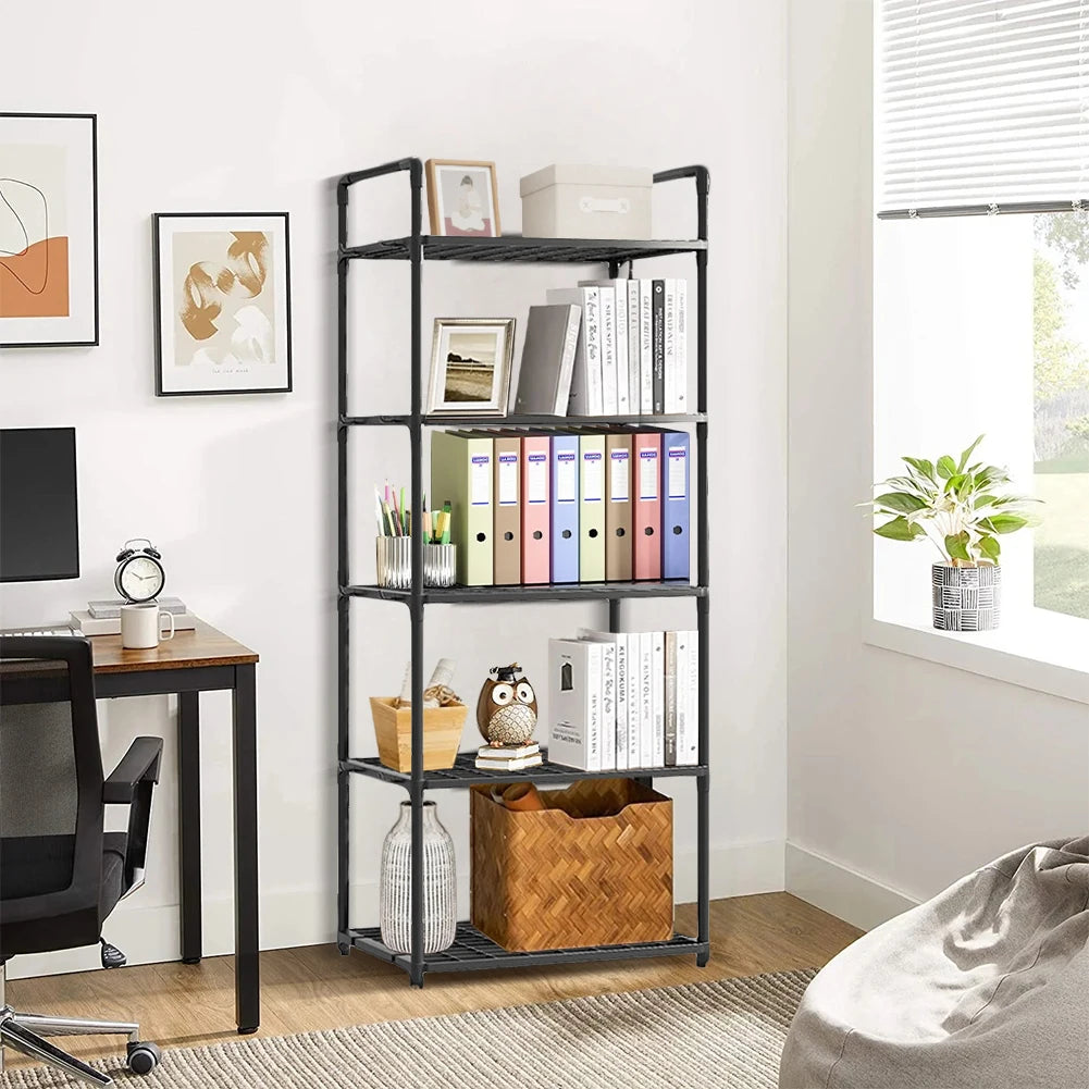 5 Tier Storage Shelf 66 Lbs Capacity Storage Shelves Adjustable Standing Shelf for Kitchen Pantry Closet Bathroom Laundry Garage