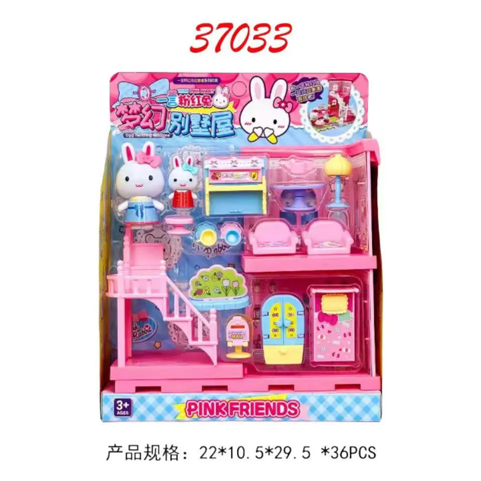 Cartoon Pink Rabbit Secret Mini Notebook Secret Diary Creative Handmade Diy Simulation Girl Toy Set Gift Birthday Gift
