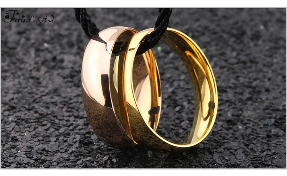 FairLadyHood Simple Rose Gold Rings For Men Women Plate With Silver Color Ring Stainless Steel Rings Jewelry Wedding Ring Couple