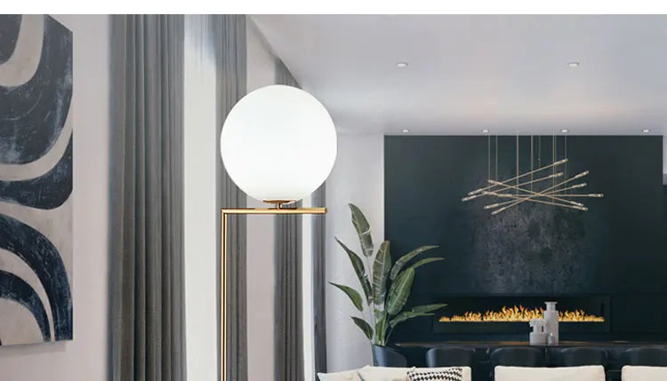 Modern Glass Ball floor lamps table lamp night light Nordic Simple Bedside Desk Home Decor LED Lustre Chandelier Light Lamparas