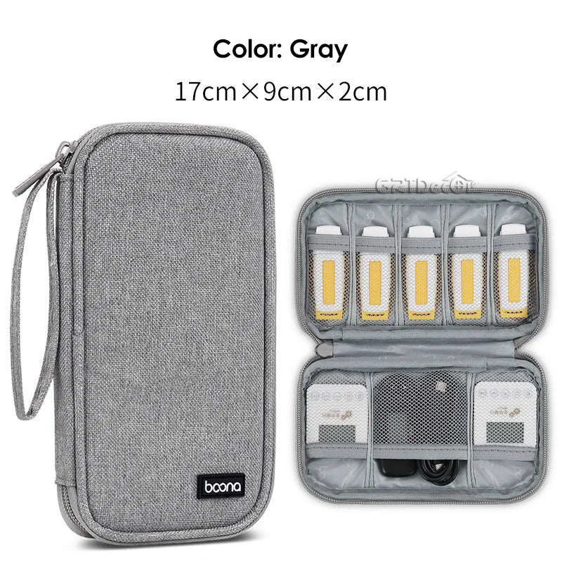 Travel Closet Organizer Case for Headphones Storage Bags Digital Portable Zipper Accessories Charger Data Cable USB Pouch