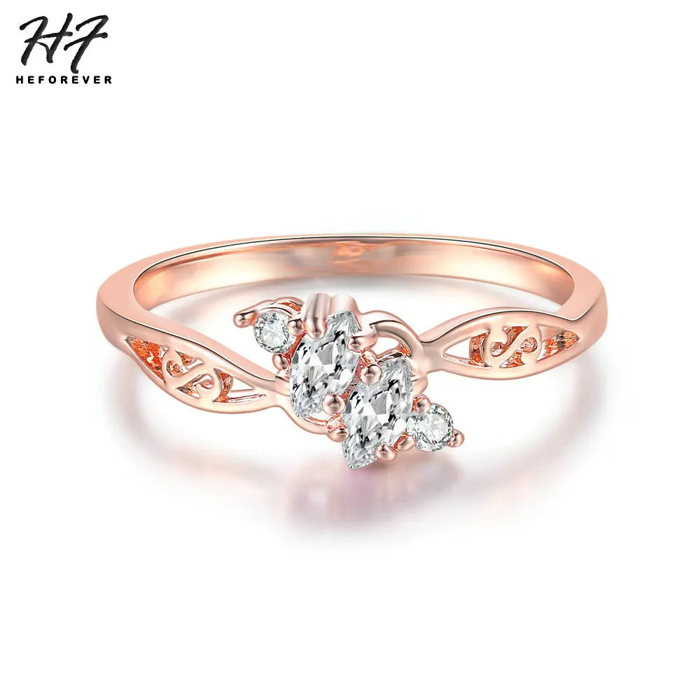 Authentic and Brilliant Rose Gold Filled Floral Pattern Ring