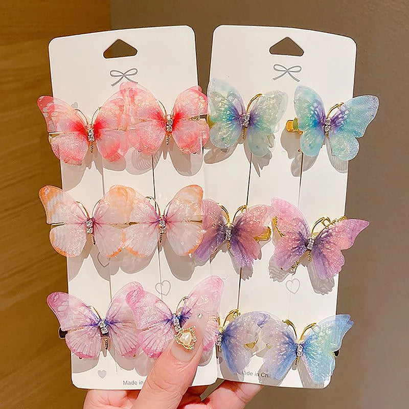 Colorful Butterfly Hairpins Random Girl Hair Clips Women Sweet Rainbow Barrettes Fashion Hair Accessories Ornament