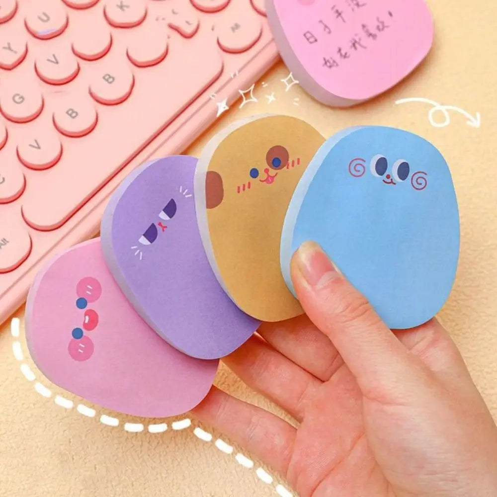 Self-Adhesive Sticker 60 Sheets Sticky Notes Colored Ins Messages Sticking Paper Cartoon Kawaii Message Paper Girls