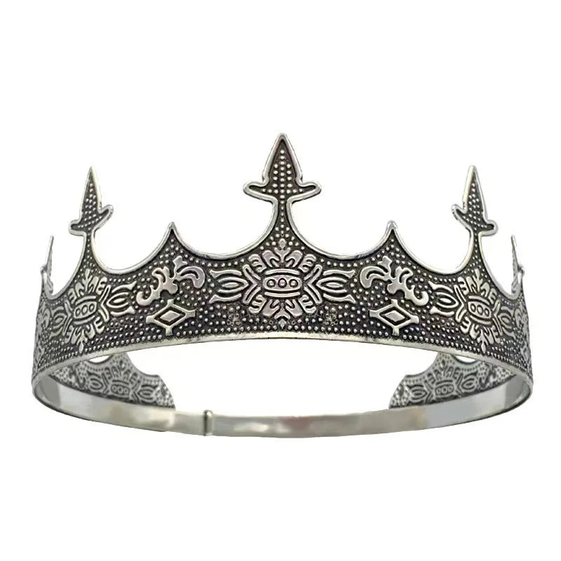 Baroque Crown Metal Carving Tiara adjustable